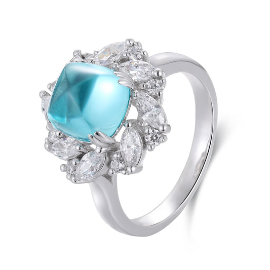 Sterling Silver Lab-Grown Paraiba Ring A – JR934Y