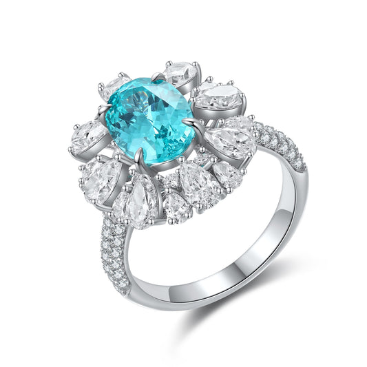 Sterling Silver Lab-Grown Paraiba Ring A – JR1271Y