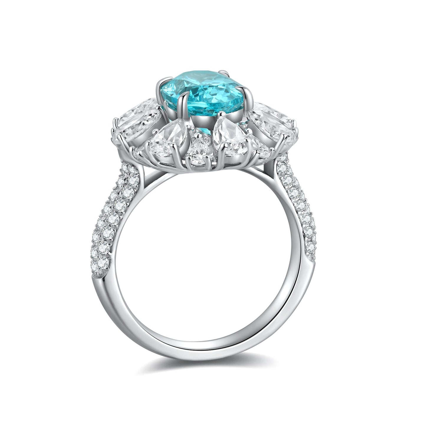 Sterling Silver Lab-Grown Paraiba Ring A – JR1271Y