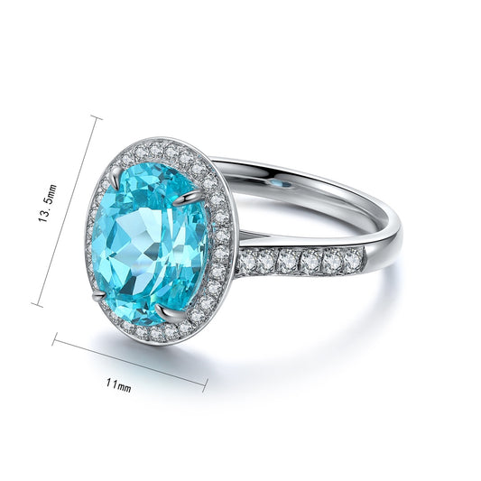 Sterling Silver Lab-Grown Paraiba Ring A – JR689Y