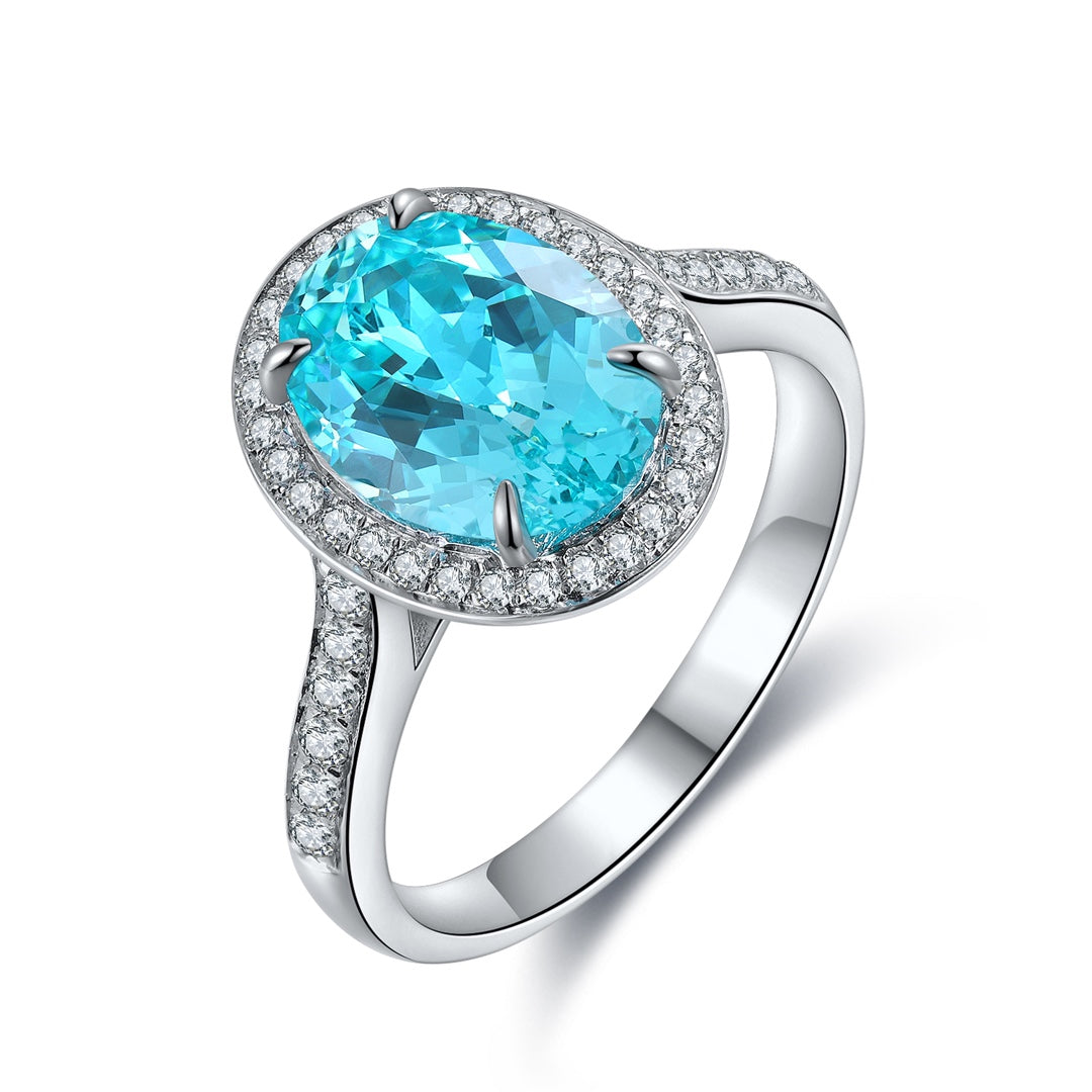 Sterling Silver Lab-Grown Paraiba Ring A – JR689Y