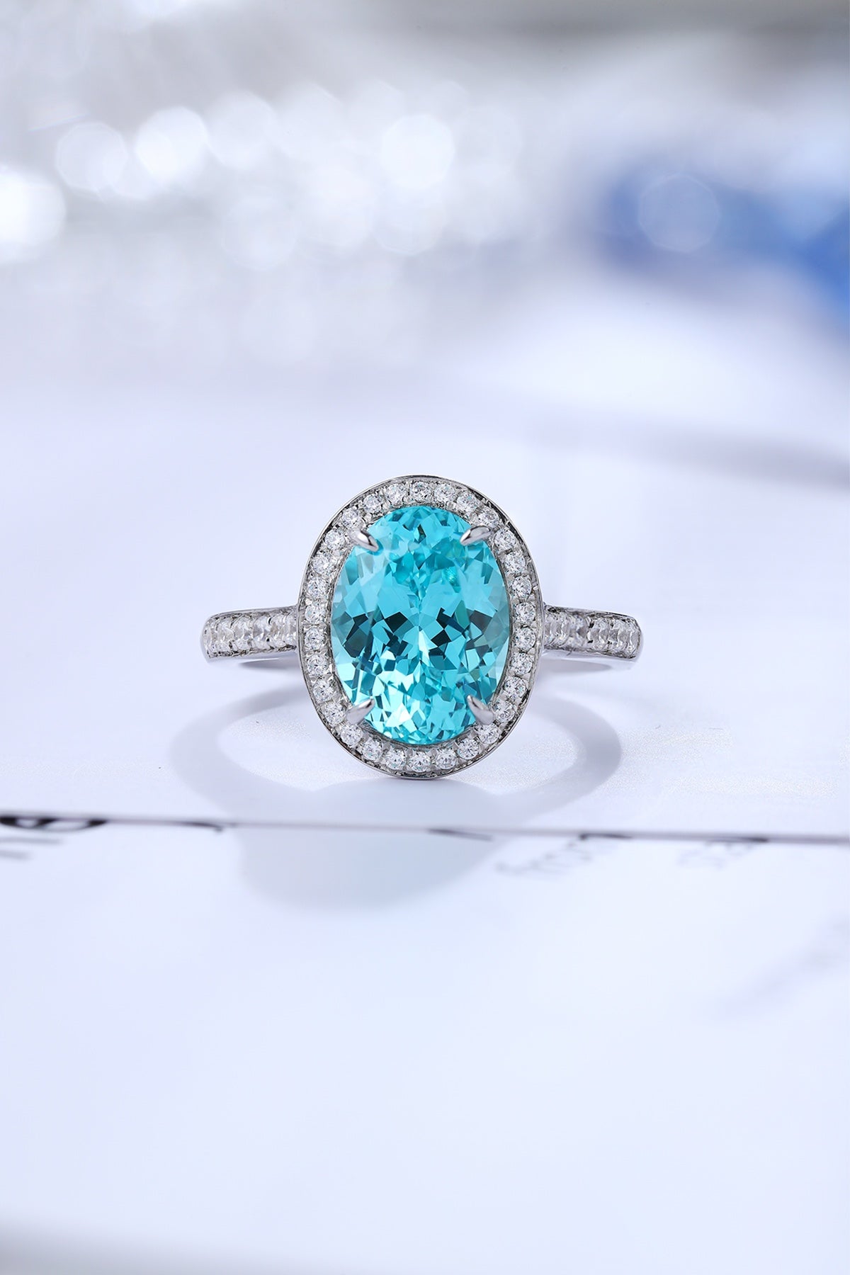Sterling Silver Lab-Grown Paraiba Ring A – JR689Y