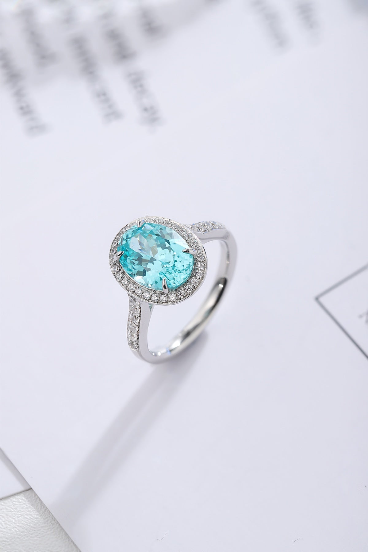 Sterling Silver Lab-Grown Paraiba Ring A – JR689Y