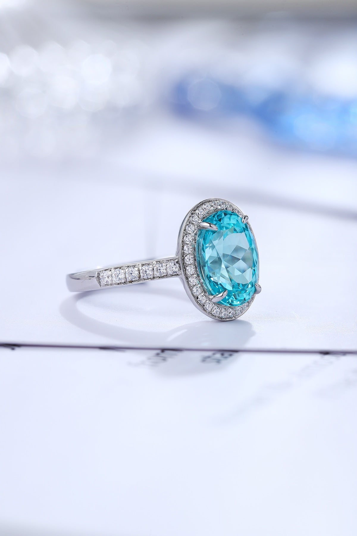 Sterling Silver Lab-Grown Paraiba Ring A – JR689Y