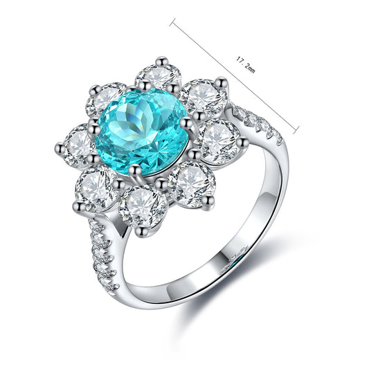 Sterling Silver Lab-Grown Paraiba Ring A – JR677Y