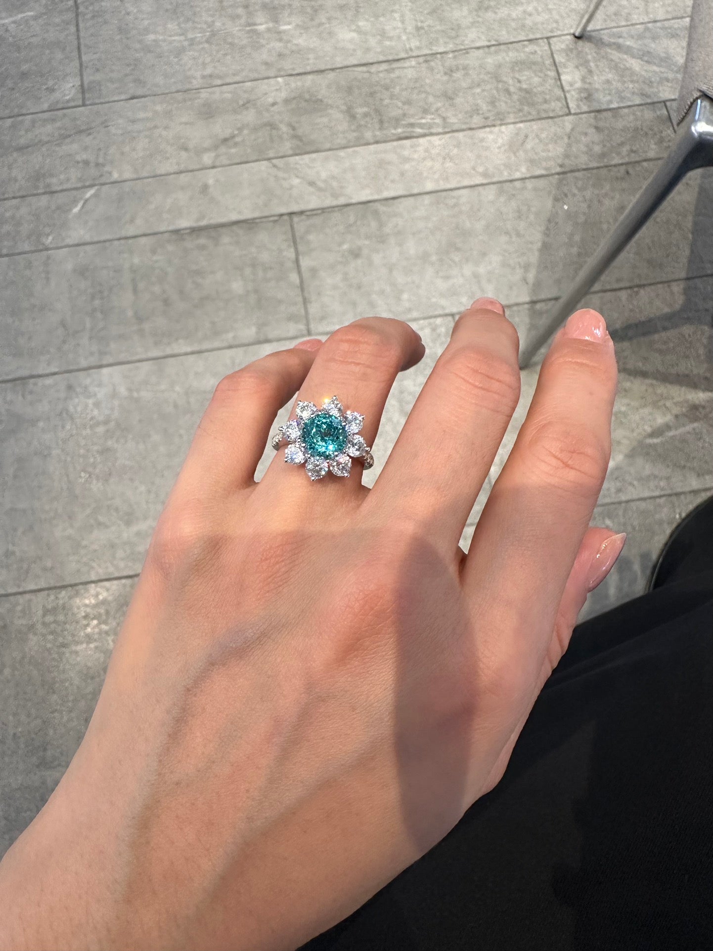 Sterling Silver Lab-Grown Paraiba Ring A – JR677Y