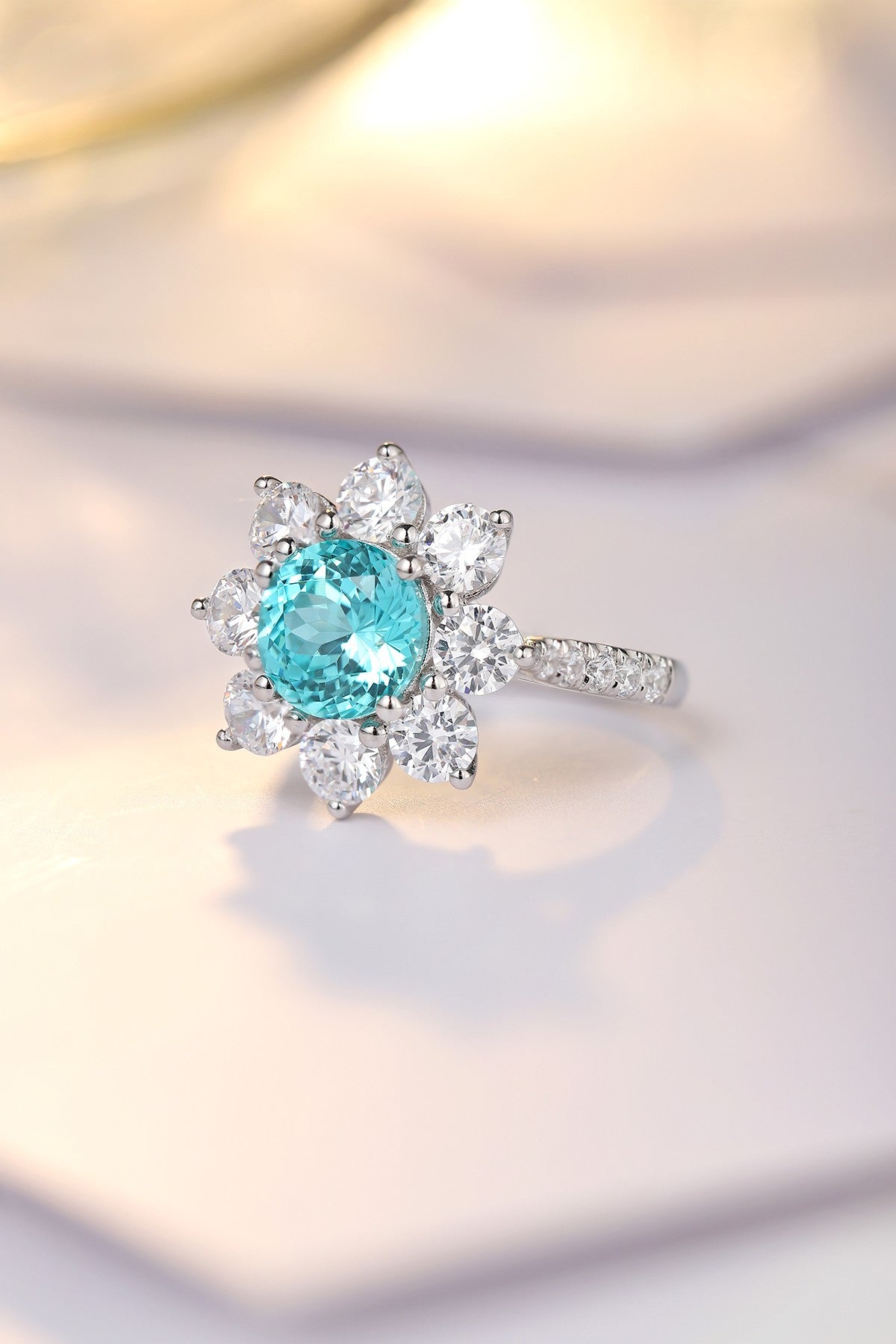 Sterling Silver Lab-Grown Paraiba Ring A – JR677Y