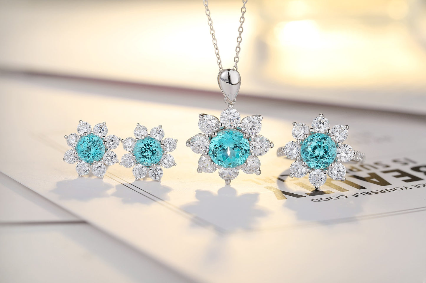 Sterling Silver Lab-Grown Paraiba Ring A – JR677Y