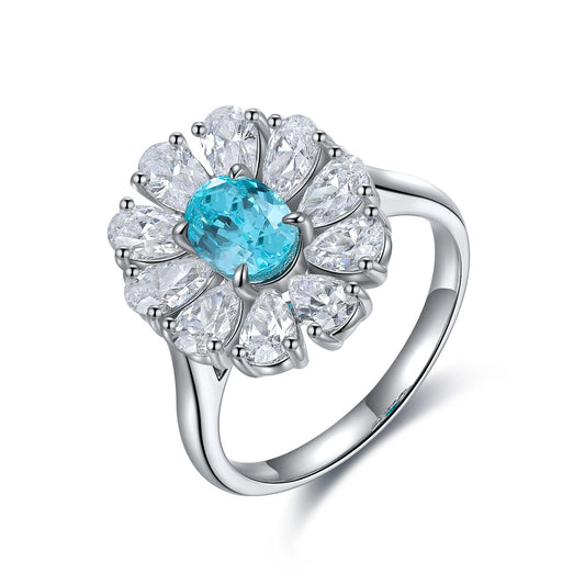 Sterling Silver Lab-Grown Paraiba Ring A – JR676Y