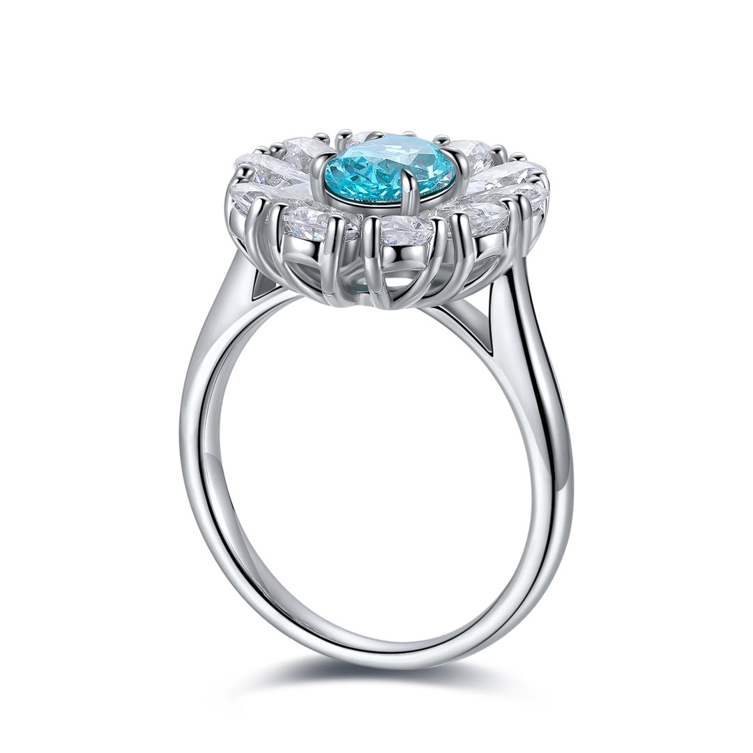 Sterling Silver Lab-Grown Paraiba Ring A – JR676Y