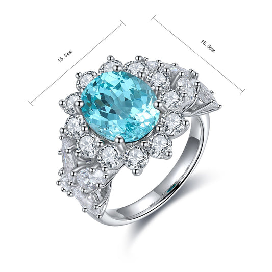 Sterling Silver Lab-Grown Paraiba Ring A – JR675Y
