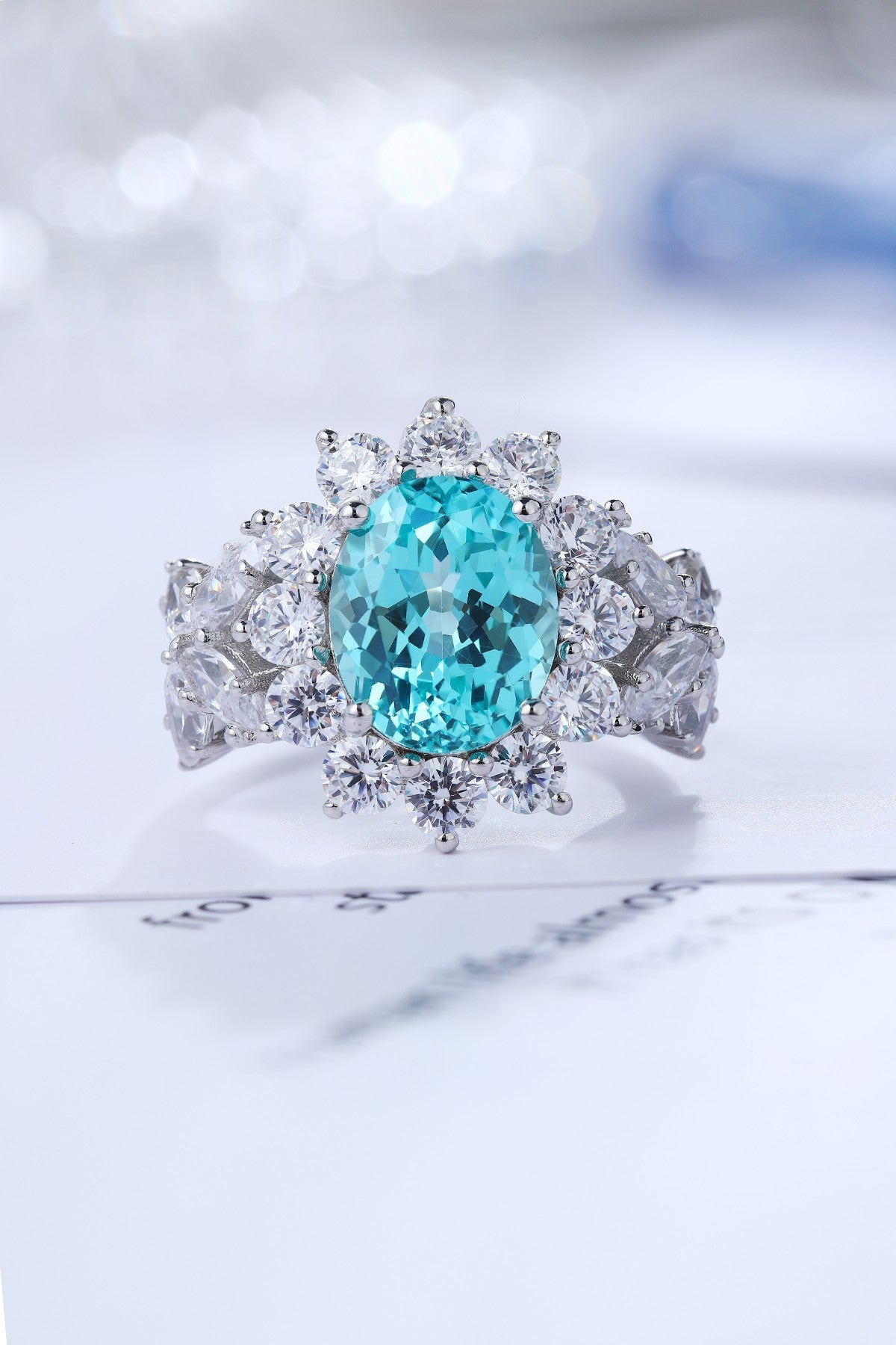 Sterling Silver Lab-Grown Paraiba Ring A – JR675Y