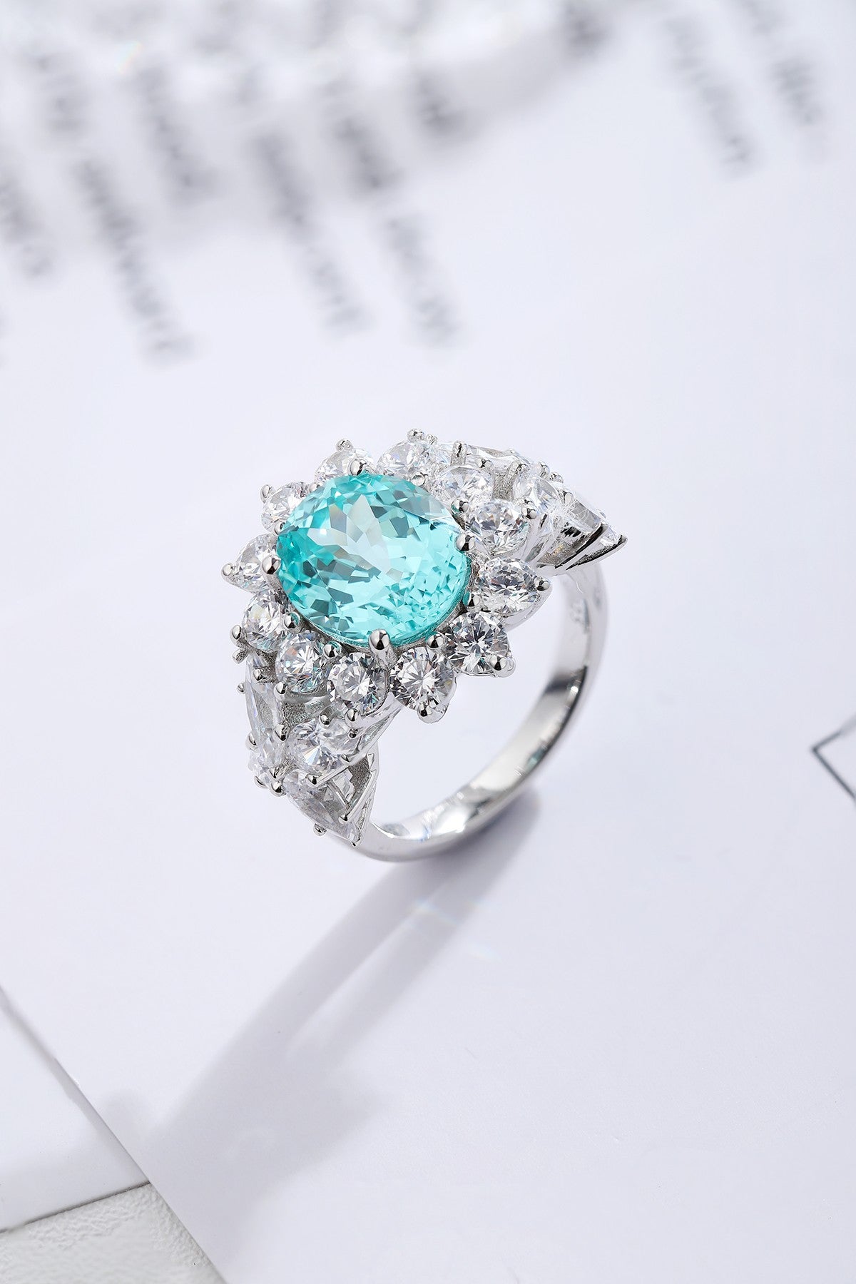 Sterling Silver Lab-Grown Paraiba Ring A – JR675Y
