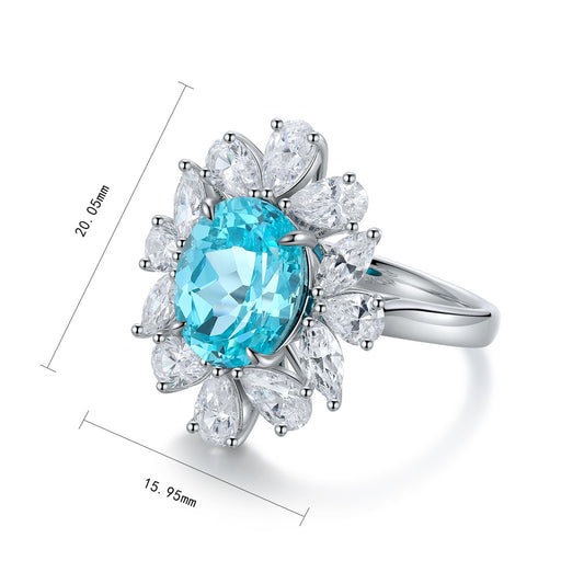 Sterling Silver Lab-Grown Paraiba Ring A – JR672Y