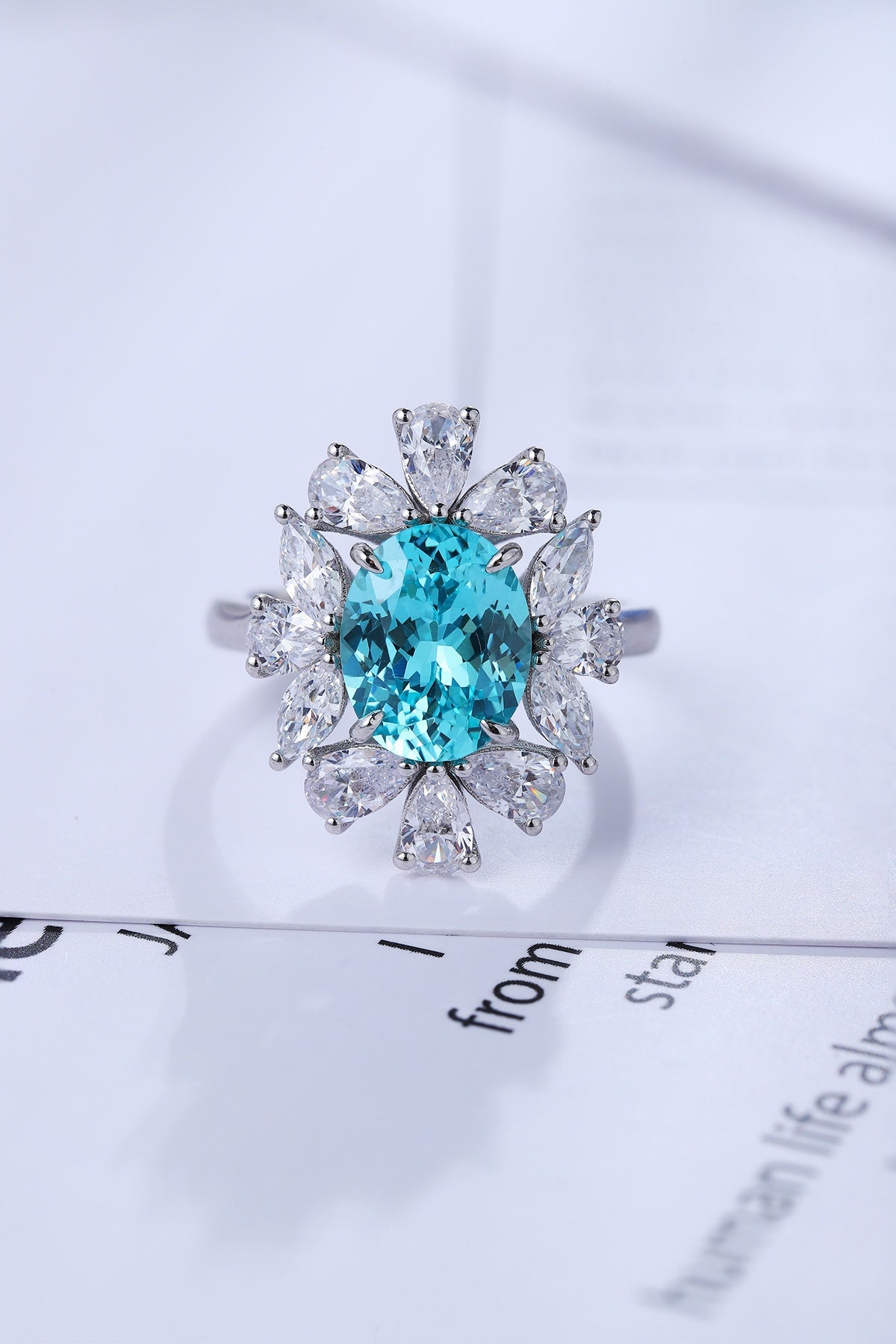 Sterling Silver Lab-Grown Paraiba Ring A – JR672Y