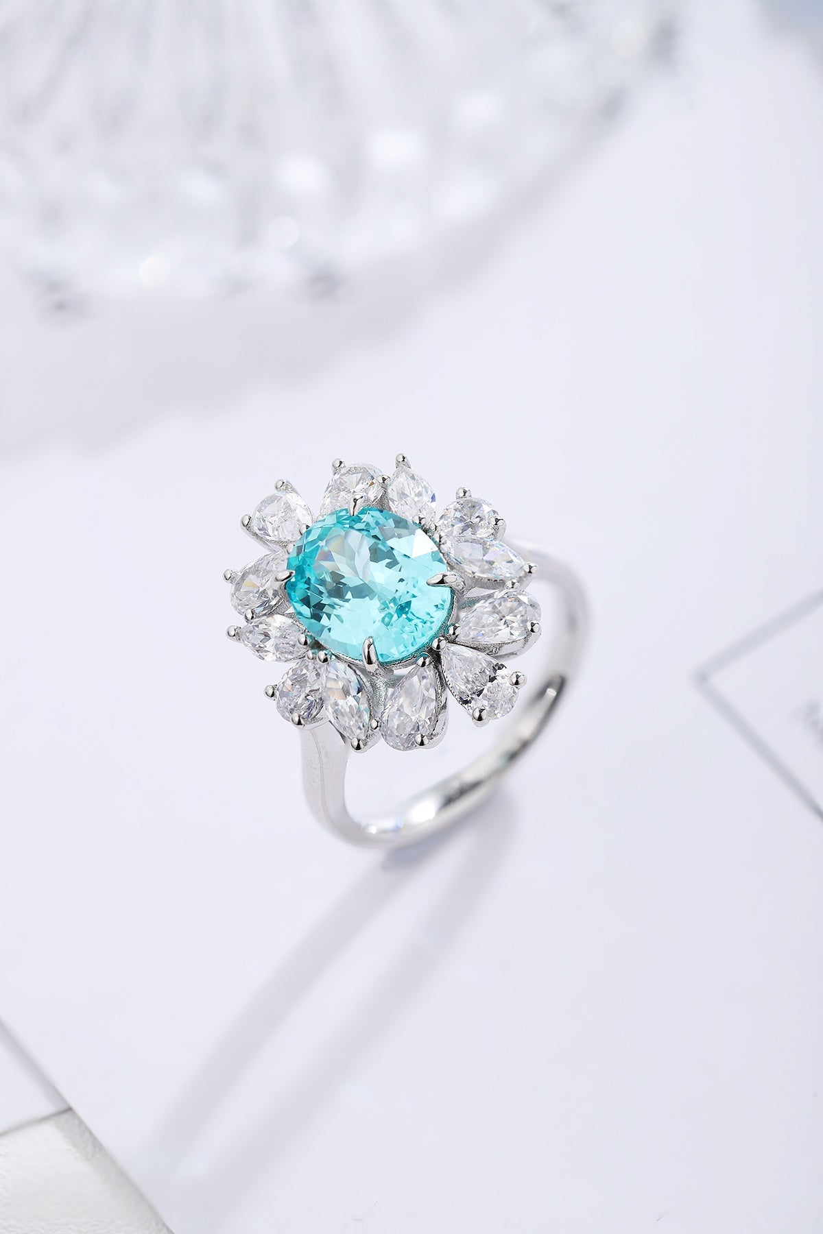Sterling Silver Lab-Grown Paraiba Ring A – JR672Y