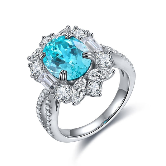 Sterling Silver Lab-Grown Paraiba Ring A – JR504Y