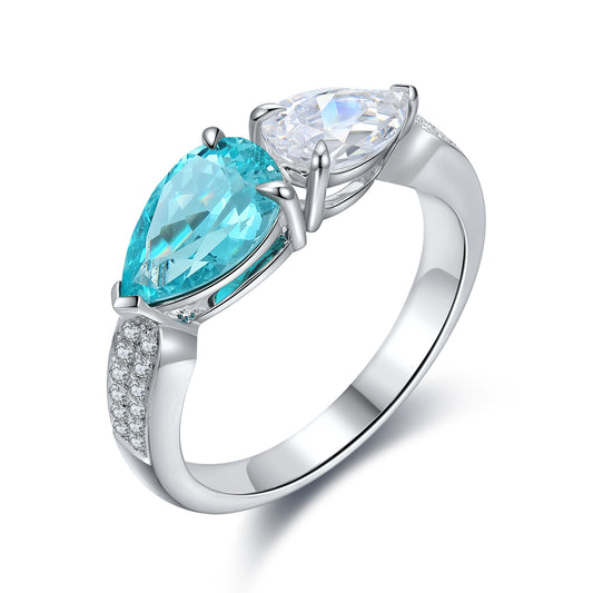 Sterling Silver Lab-Grown Paraiba Ring A – JR402Y