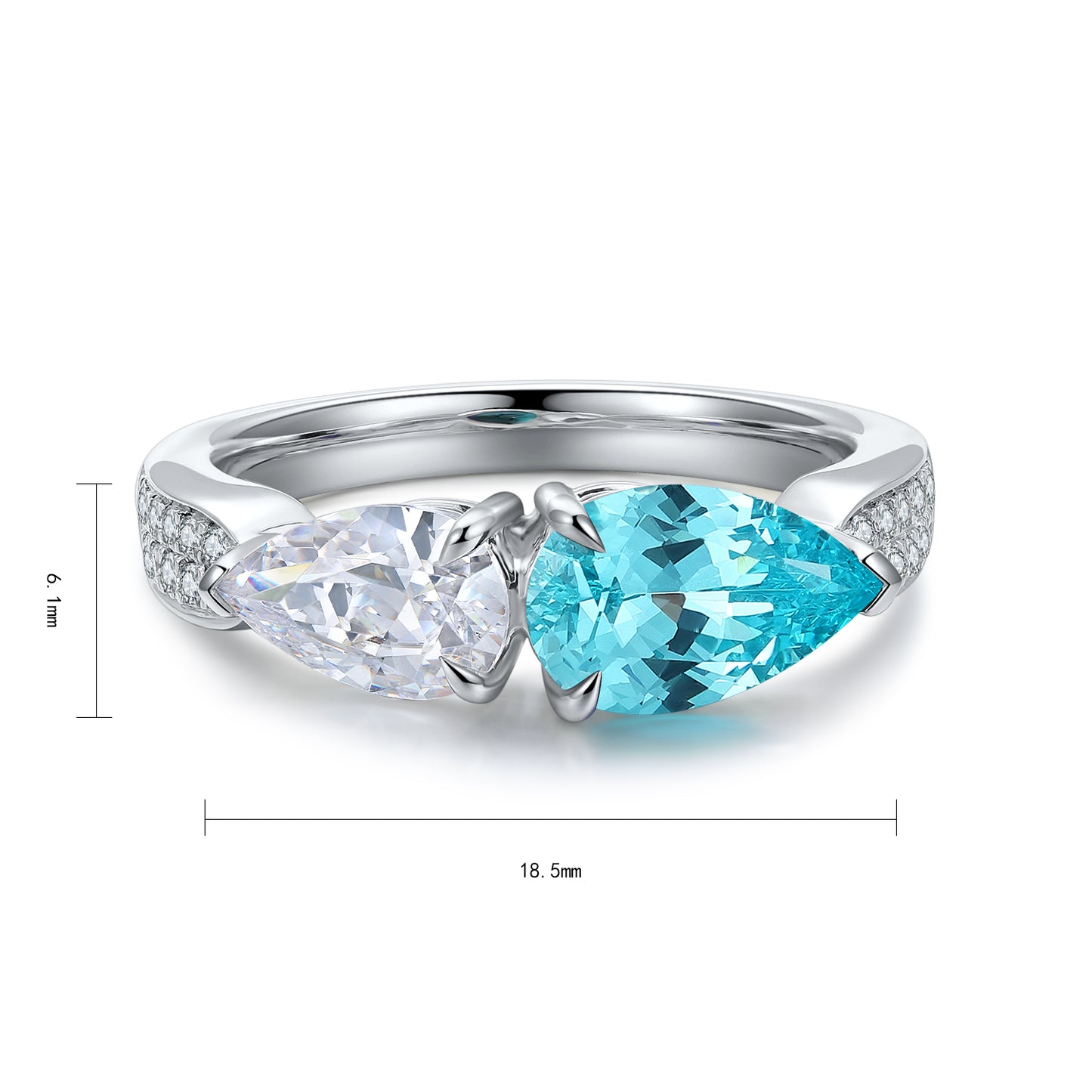 Sterling Silver Lab-Grown Paraiba Ring A – JR402Y