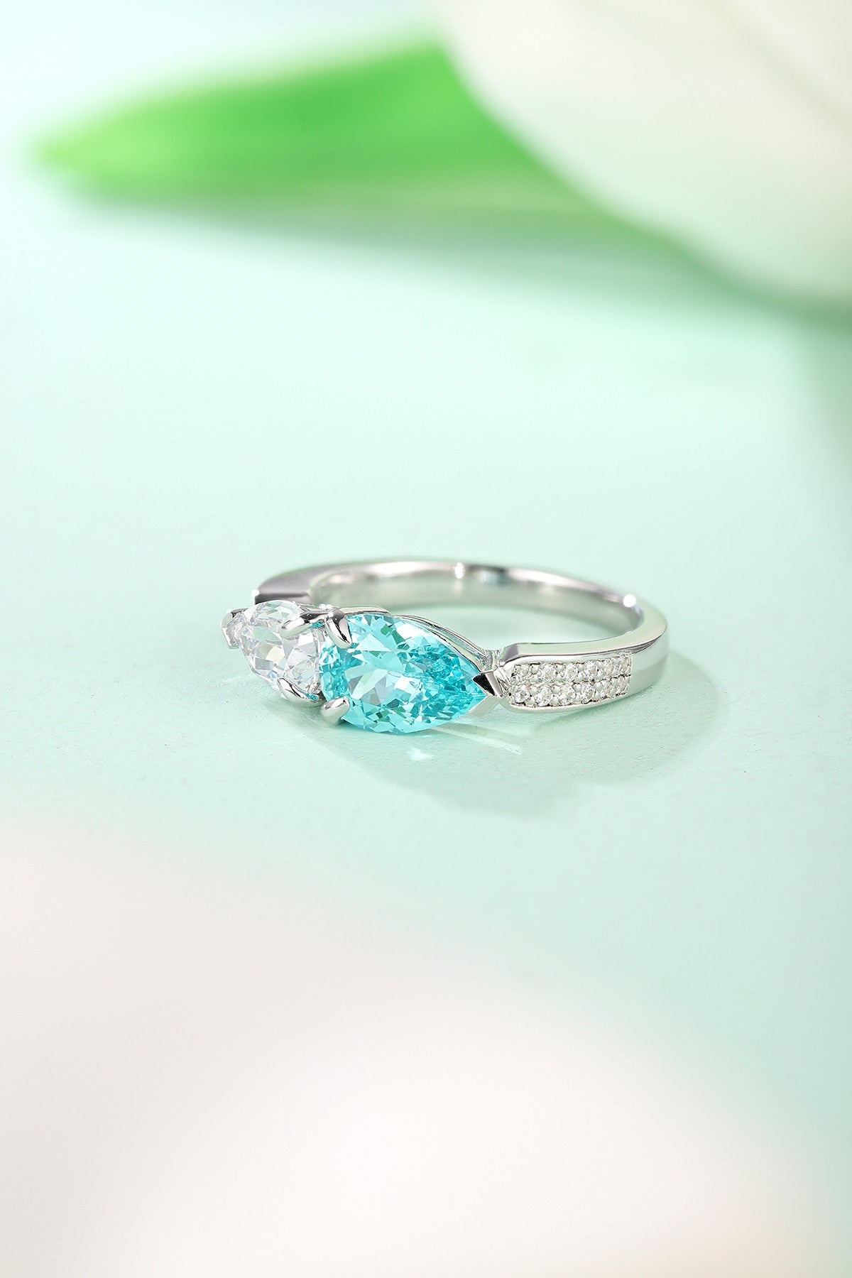 Sterling Silver Lab-Grown Paraiba Ring A – JR402Y