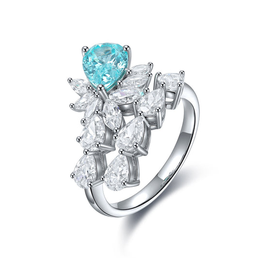 Sterling Silver Lab-Grown Paraiba Ring A – JR401Y