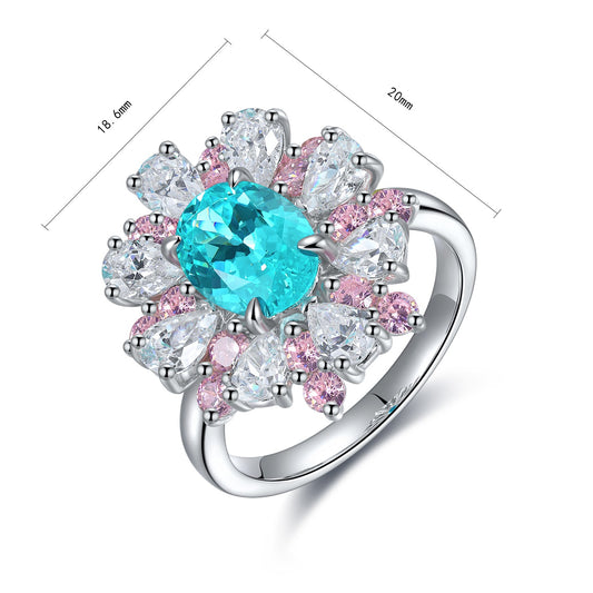 Sterling Silver Lab-Grown Paraiba Ring A – JR253-BY
