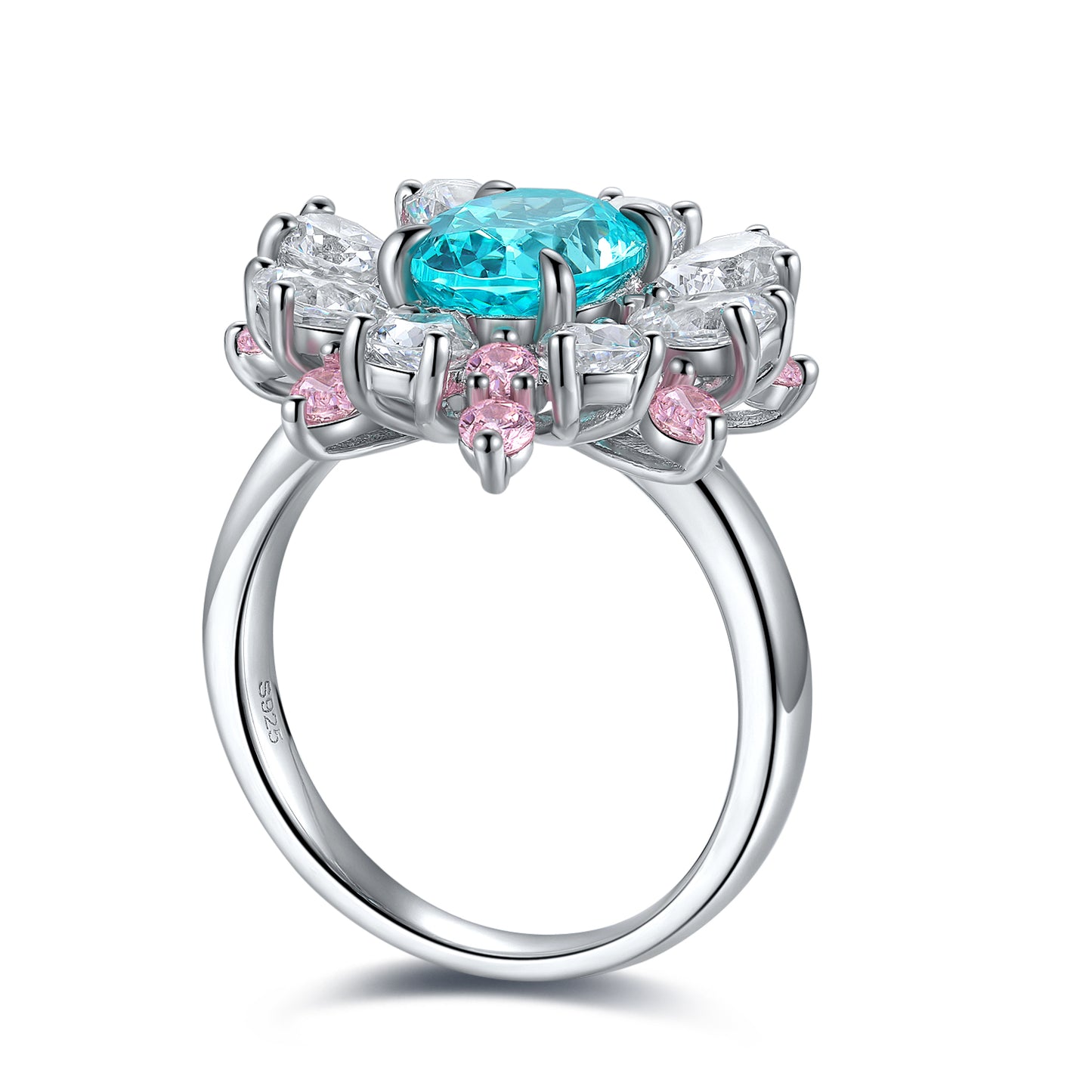 Sterling Silver Lab-Grown Paraiba Ring A – JR253-BY