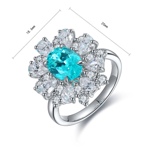 Sterling Silver Lab-Grown Paraiba Ring A – JR253Y-C