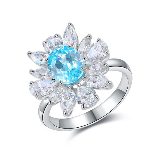 Sterling Silver Lab-Grown Paraiba Ring A – JR144Y