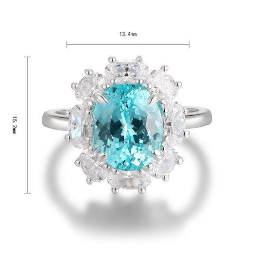 Sterling Silver Lab-Grown Paraiba Ring A – JR139Y