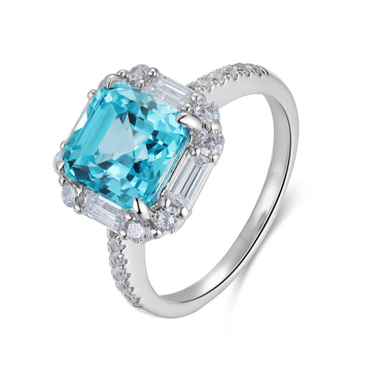 Sterling Silver Lab-Grown Paraiba Ring A – JR116Y