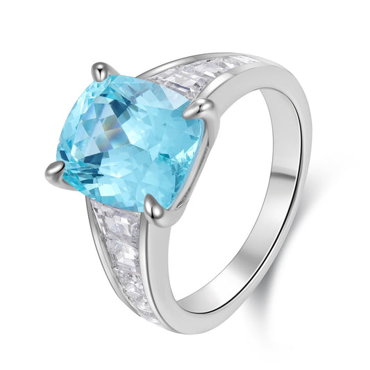 Sterling Silver Lab-Grown Paraiba Ring A – JR204Y