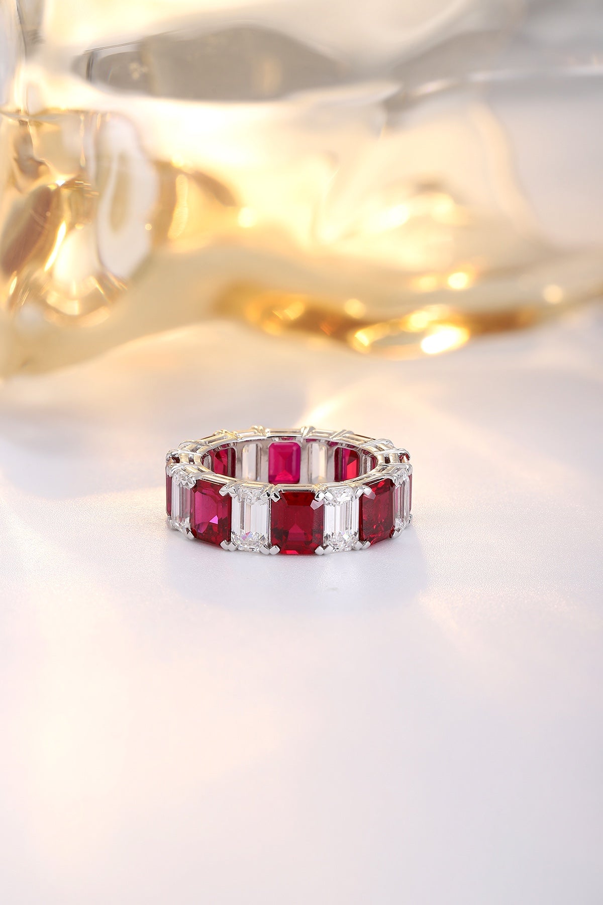 18K Gold Lab-Grown Ruby Ring A – 181093