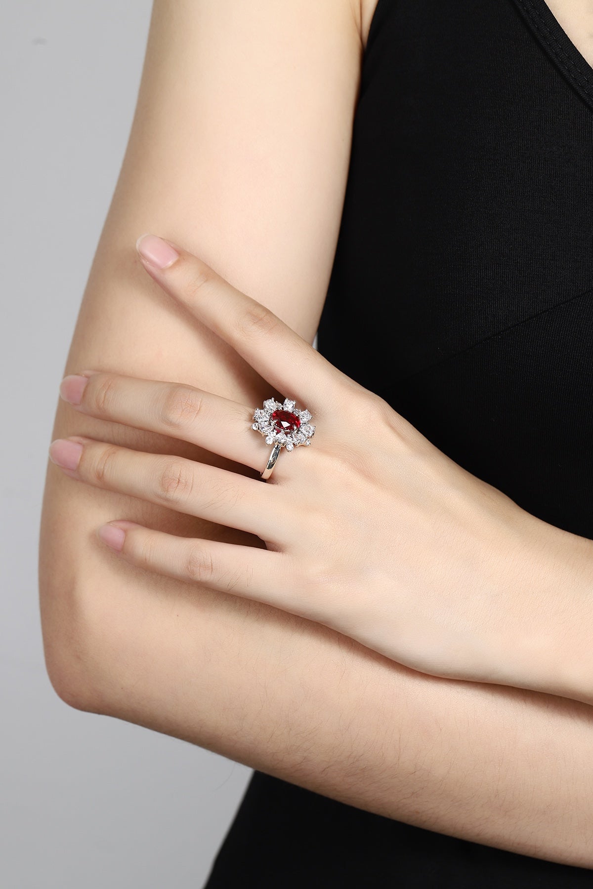 Sterling Silver Lab-Grown Ruby Ring A – JRURR253Y