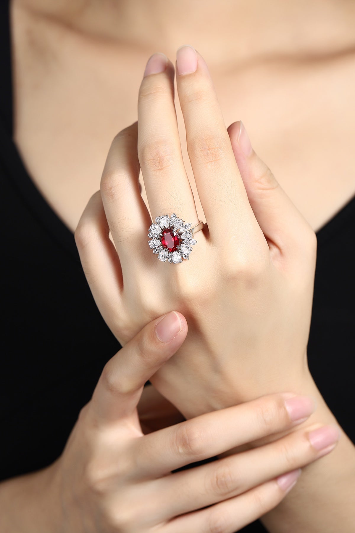 Sterling Silver Lab-Grown Ruby Ring A – JRURR253Y
