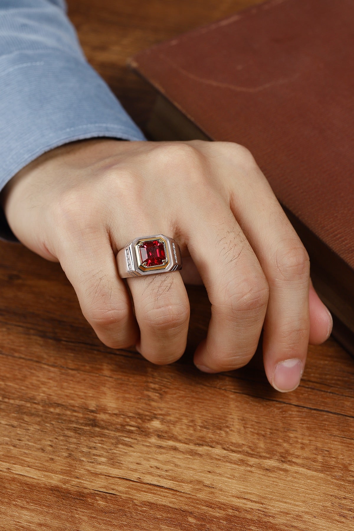 Sterling Silver Lab-Grown Ruby Ring A – JRURR029Y
