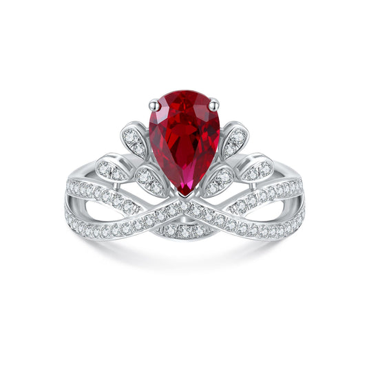 Sterling Silver Lab-Grown Ruby Ring W – JSABR18622Y
