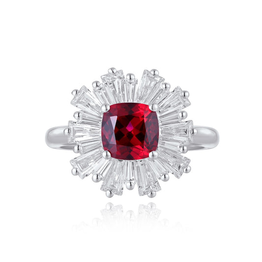 Sterling Silver Lab-Grown Ruby Ring W – JRURR92425Y