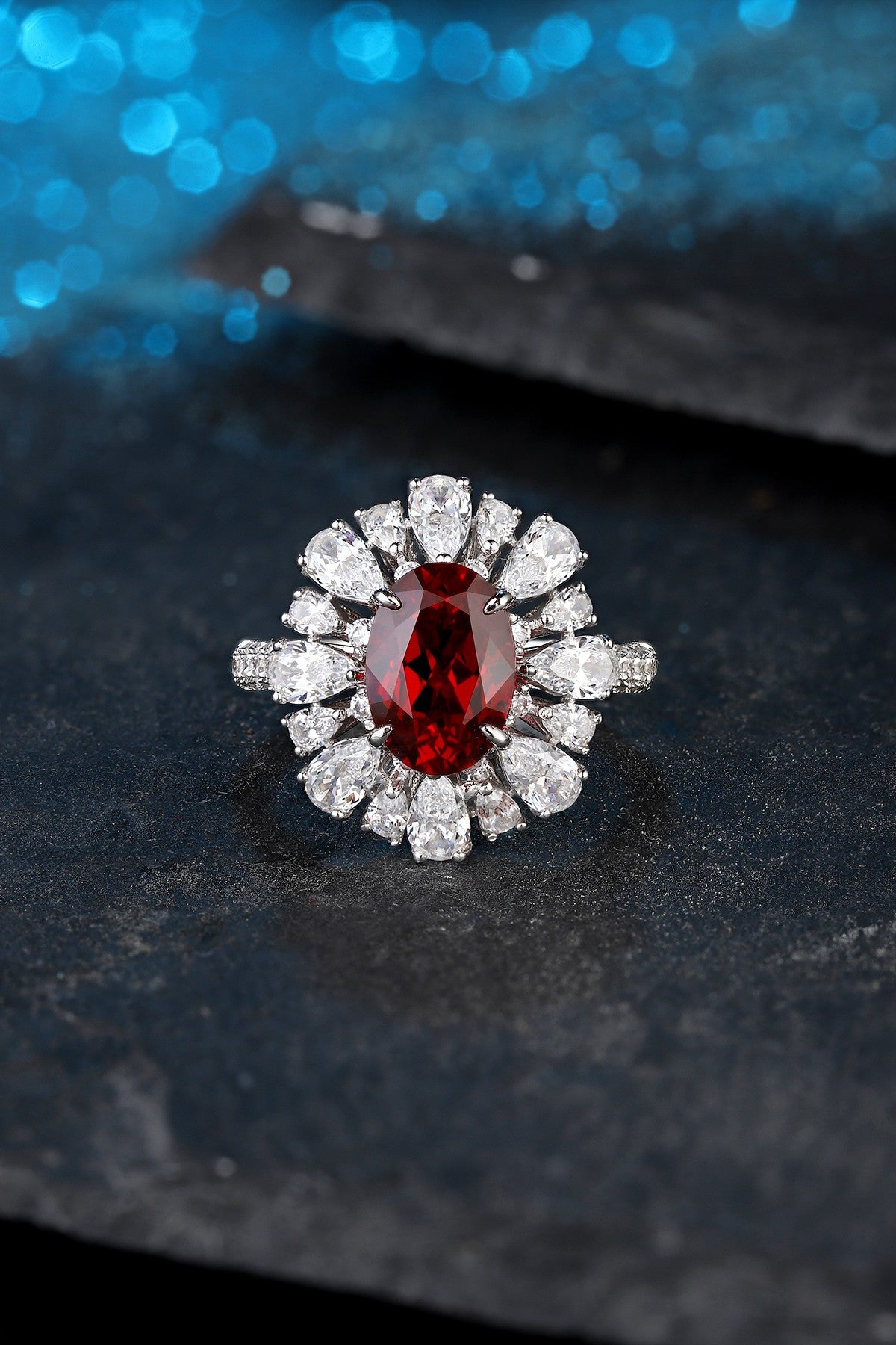 Sterling Silver Lab-Grown Ruby Ring A – JRURR1271Y