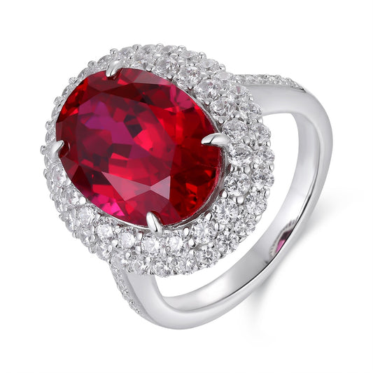 Sterling Silver Lab-Grown Ruby Ring W – JRURR489Y