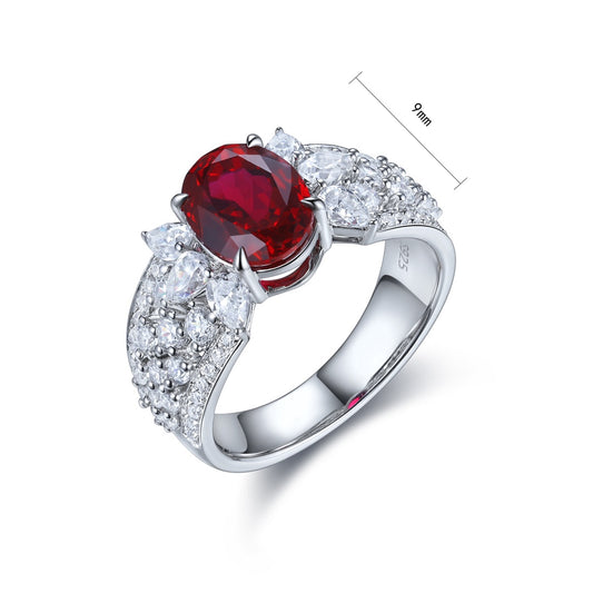 Sterling Silver Lab-Grown Ruby Ring W – JRURR193Y