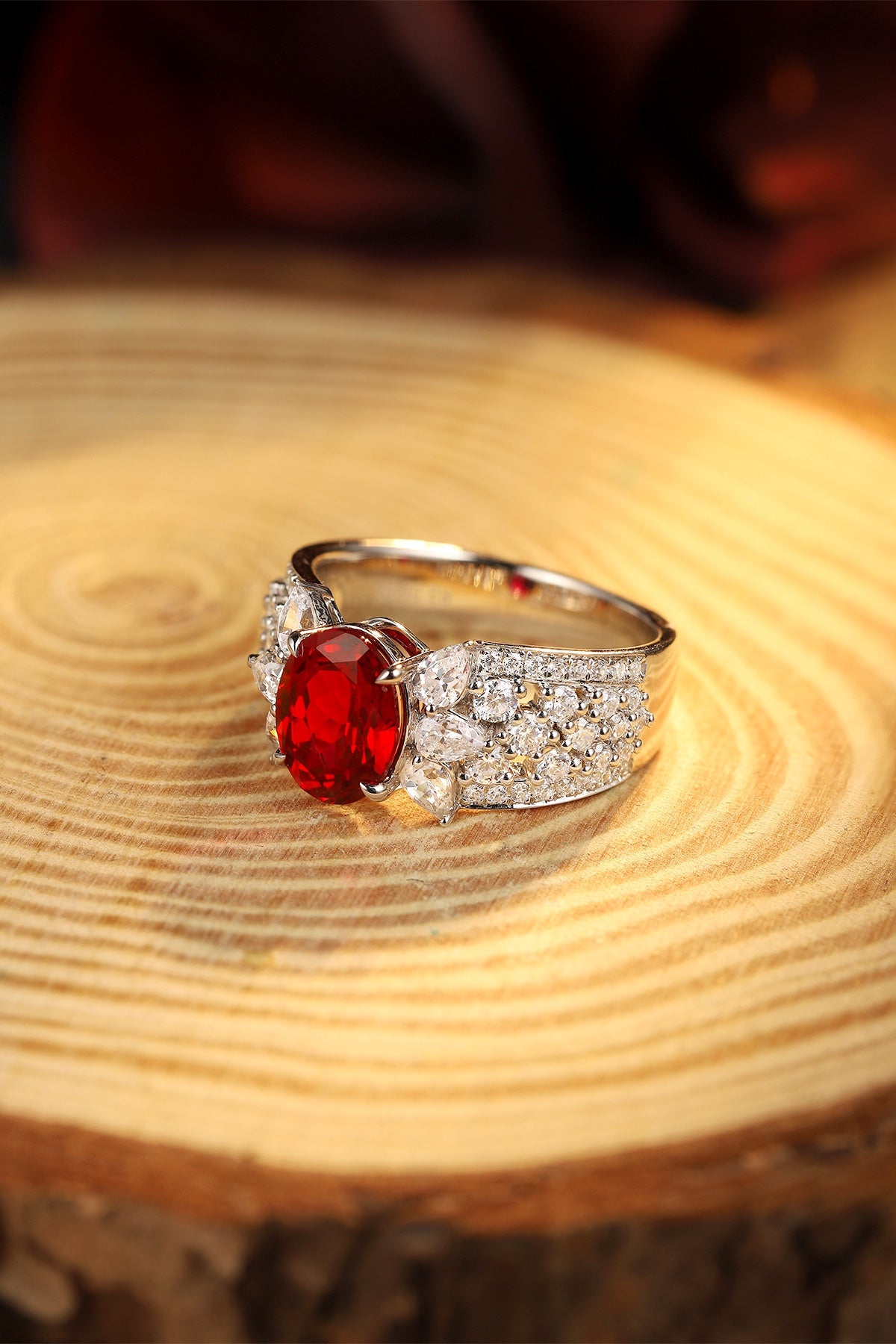 Sterling Silver Lab-Grown Ruby Ring W – JRURR193Y