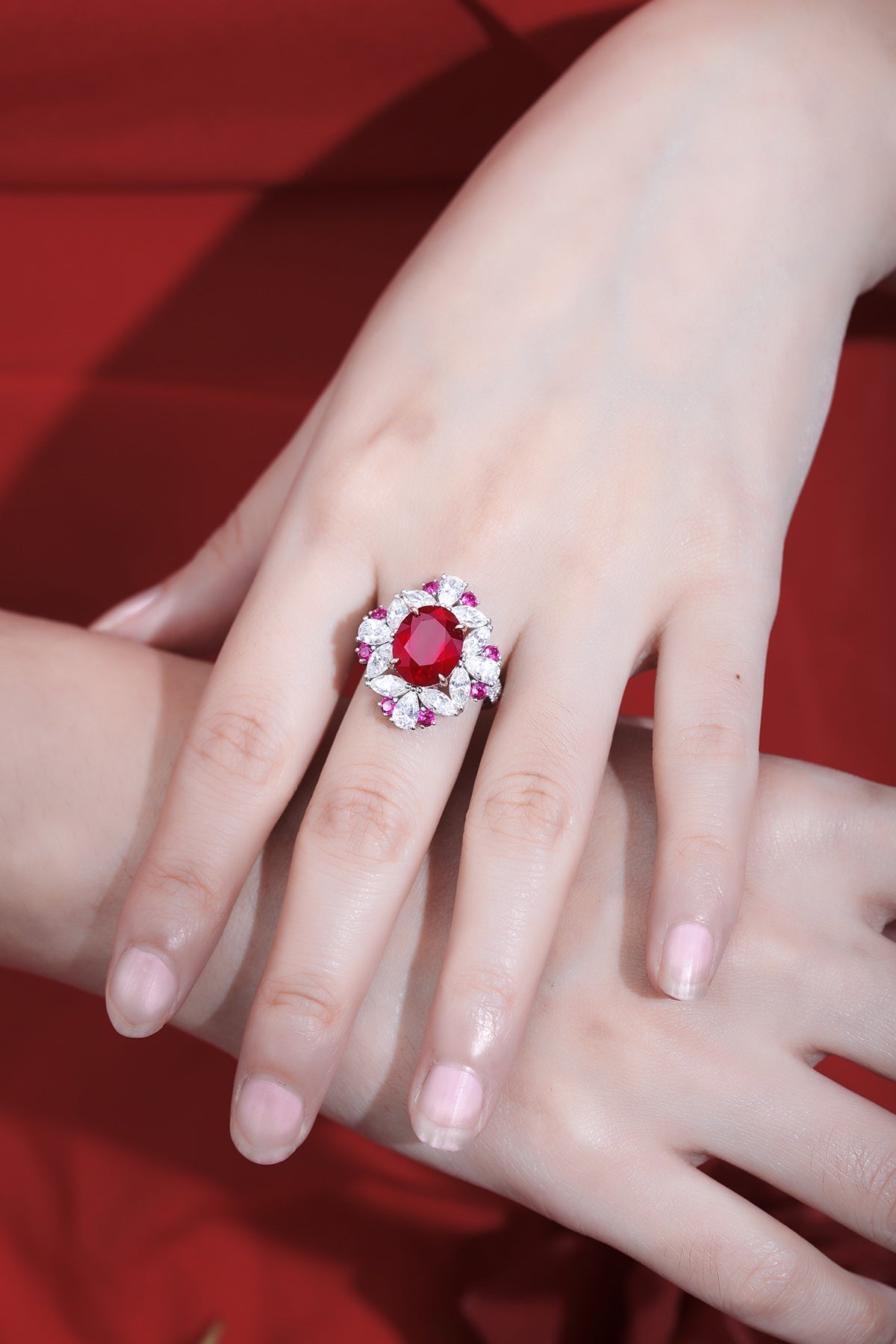 Sterling Silver Lab-Grown Ruby Ring A – JRURR147Y