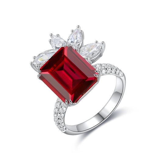 Sterling Silver Lab-Grown Ruby Ring W – JRURR135Y