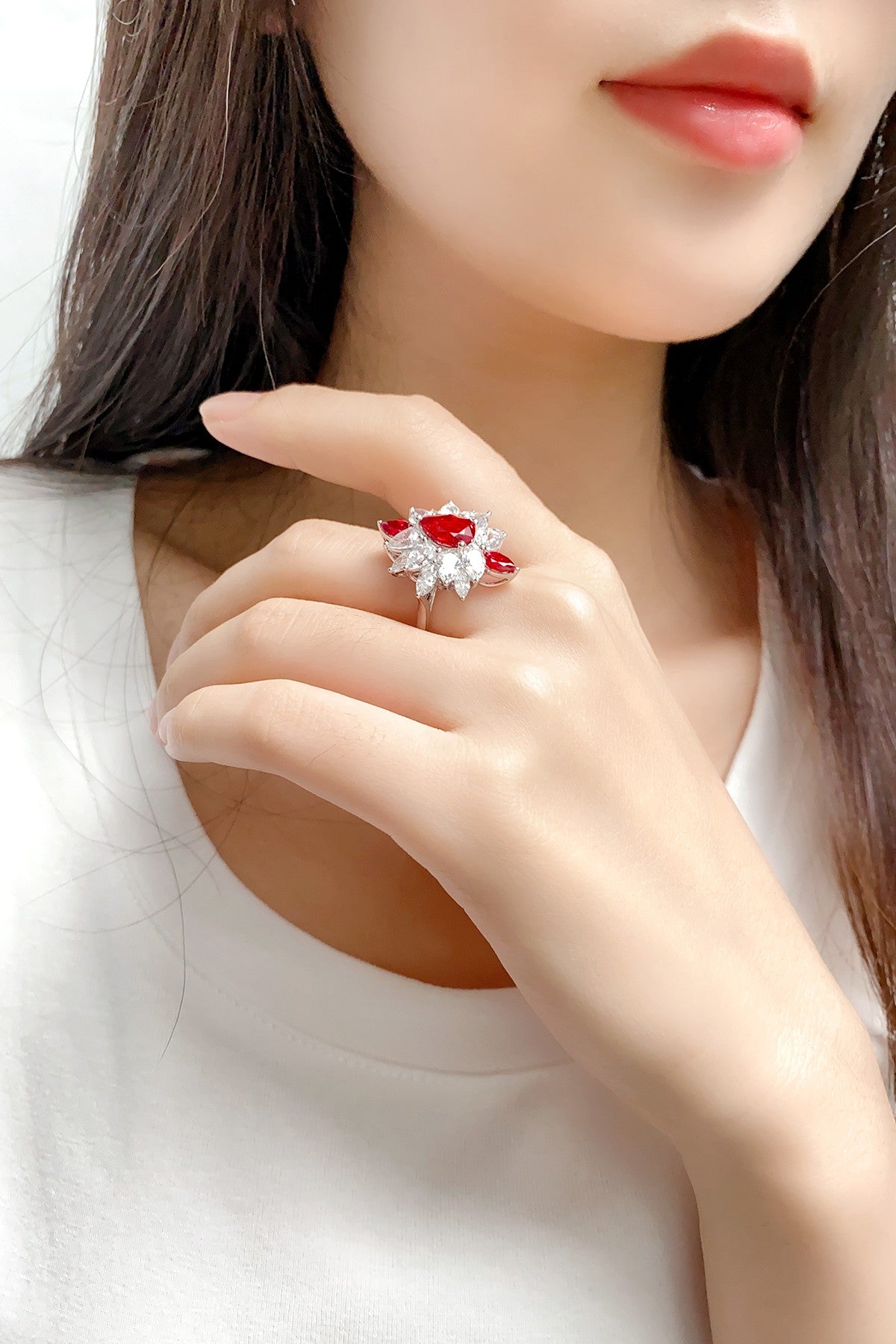 Sterling Silver Lab-Grown Ruby Ring A – JRURR1062Y