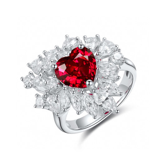 Sterling Silver Lab-Grown Ruby Ring W – JRURR1053Y