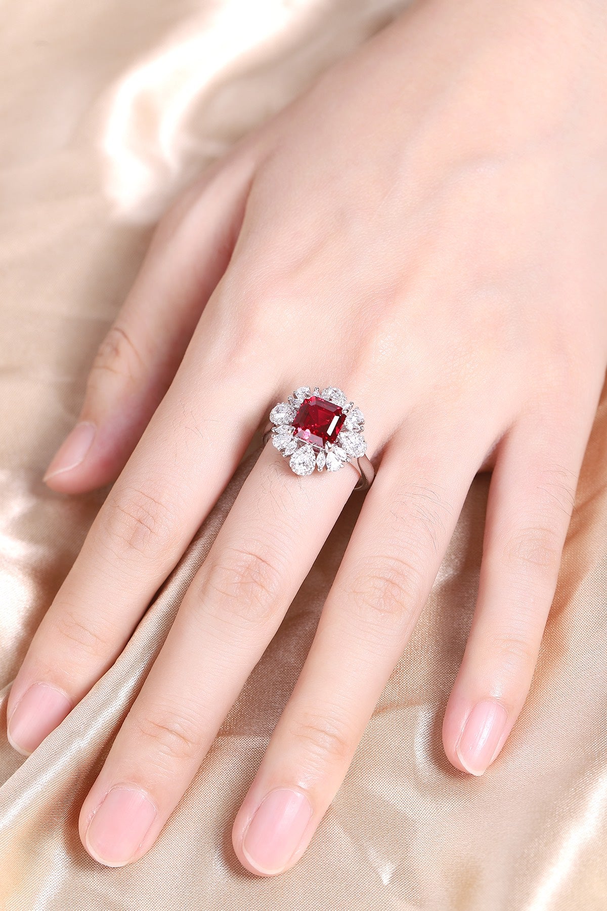 Sterling Silver Lab-Grown Ruby Ring A – JRURR10022Y