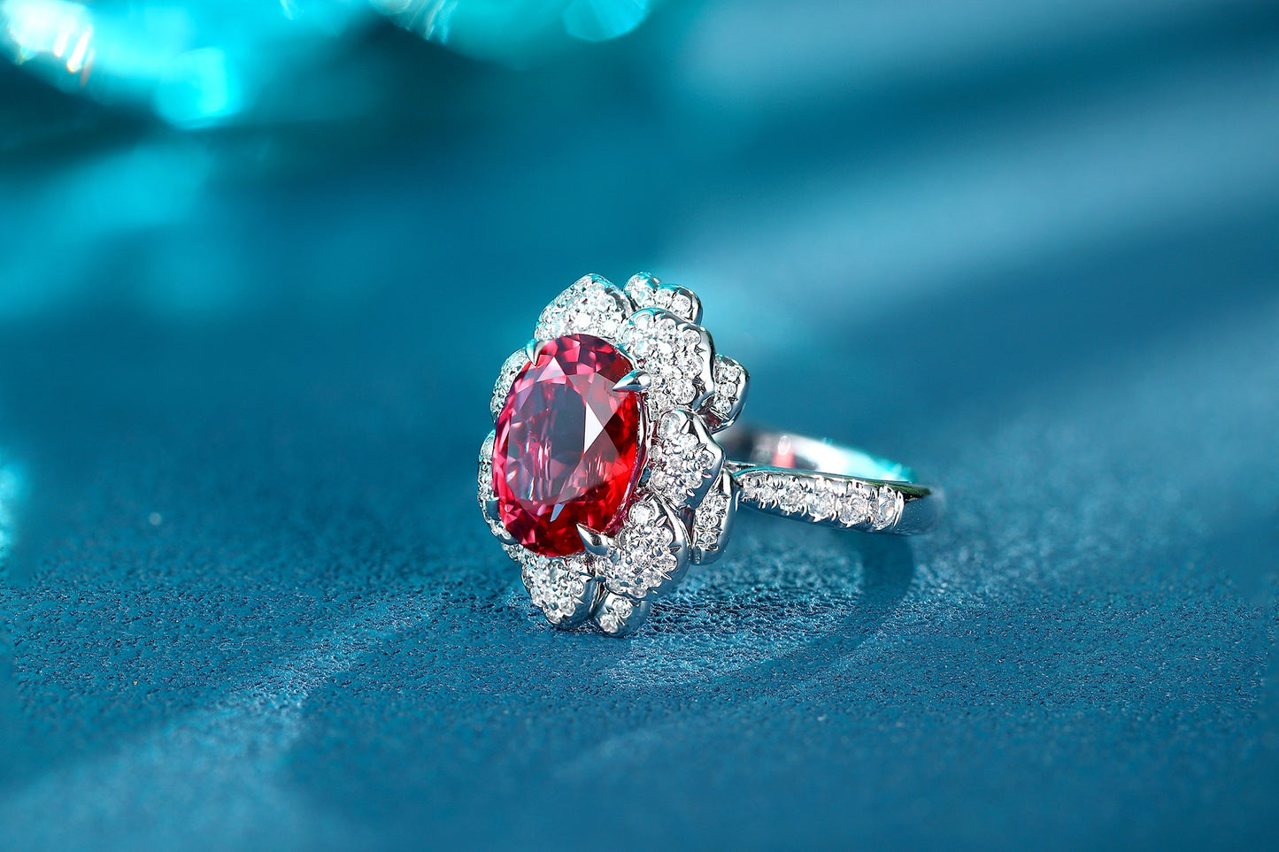 Sterling Silver Lab-Grown Padparadscha Sapphire Ring A – JR1224Y