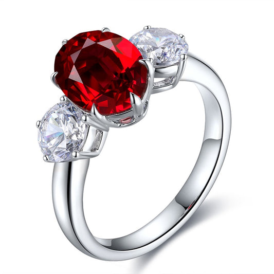 Sterling Silver Lab-Grown Ruby Ring A – JRURR107Y