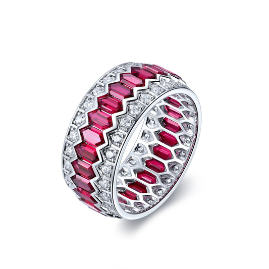 Sterling Silver Lab-Grown Ruby Ring A – PR177Y-A